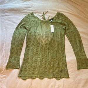 Urban Outfitters Green Knit Swim Coverup